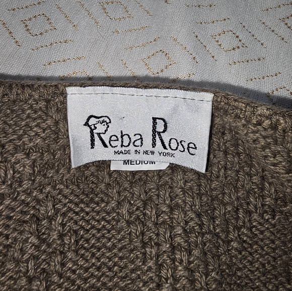 Reba Rose Cardigan Sweater Women's Size M Cropped Brown USA Made - Picture 2 of 8